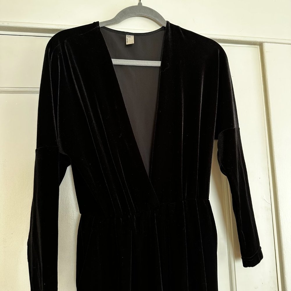 American Apparel black velvet jumpsuit